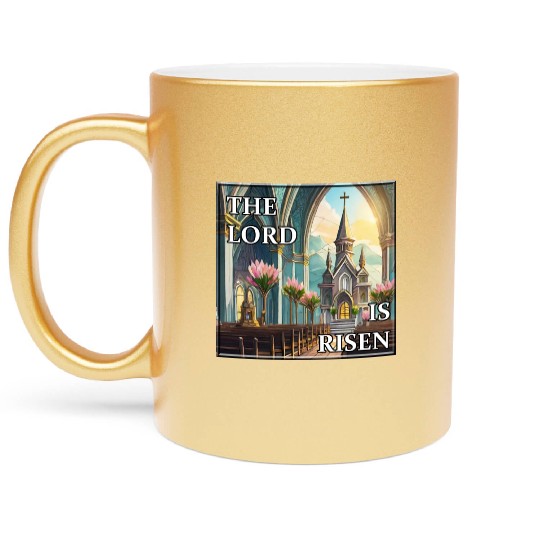Happy Easter Sunday in Church Metallic Mugs