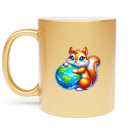 Squirrel for Earth Environmental Nature Metallic Mugs