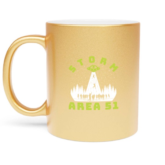 Alien Hunter Storm Area 51 Meme Metallic Mugs