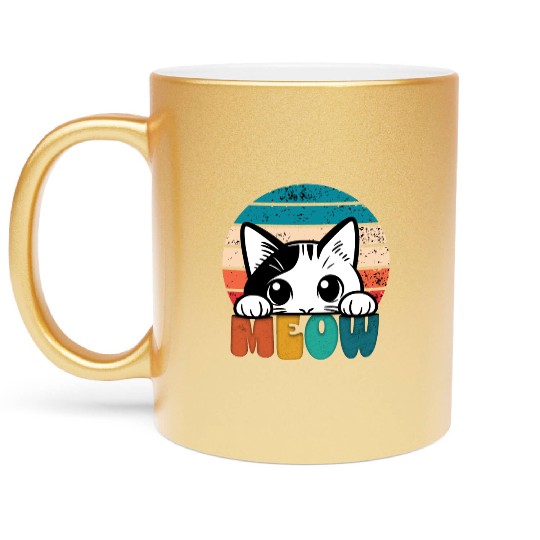 Cat with Funny Sayings for Unisex Metallic Mugs