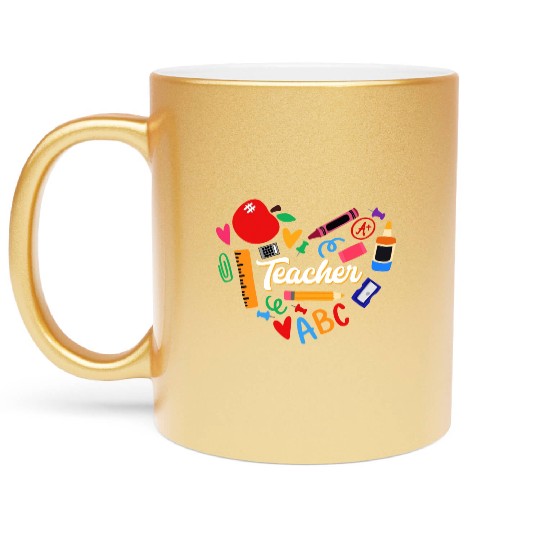 School Teacher, Teacher Appreciation Metallic Mugs