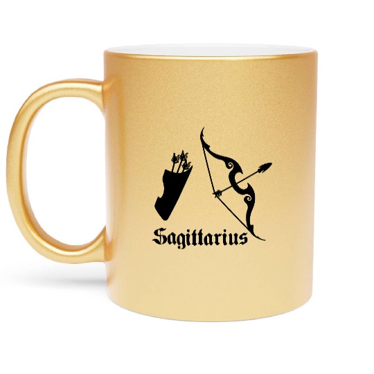 Sagittarius bow and arrow Metallic Mugs