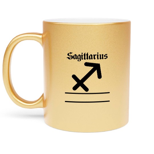 Sagittarius zodiac sign with above letters Metallic Mugs