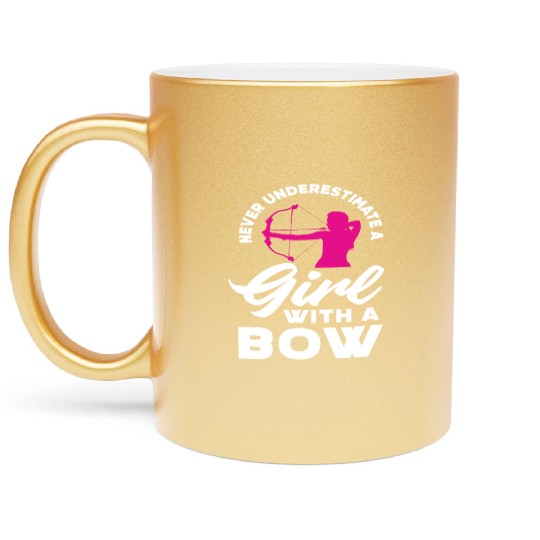 Woman Girl Hobby Archery Metallic Mugs