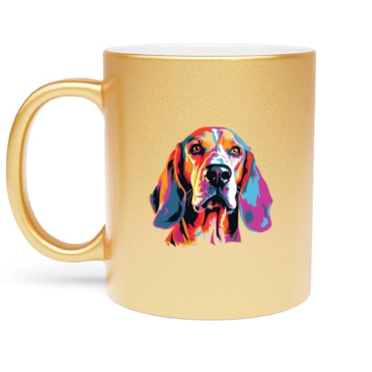Watercolor Colorful American Foxhound Metallic Mugs