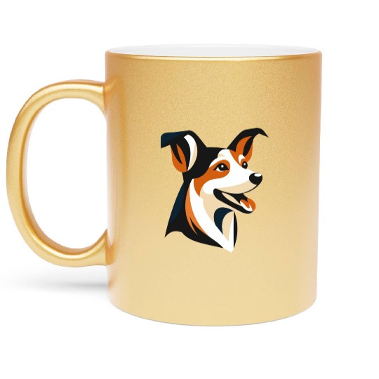 Border Collie Illustration for Dog Lovers Metallic Mugs