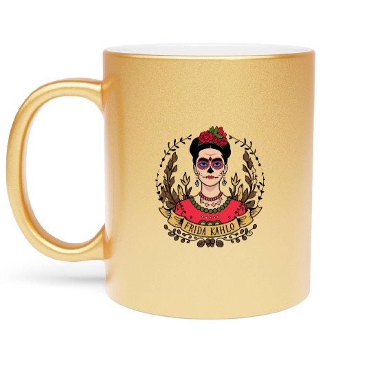 Frida Kahlo Day of the Dead Metallic Mugs