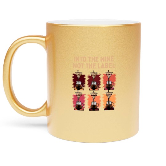 Funny Wine Lover Drinking Champagne Metallic Mugs