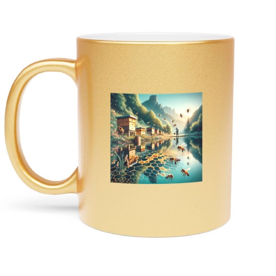 Honey Harvest Reflections Sweet Nectar Metallic Mugs