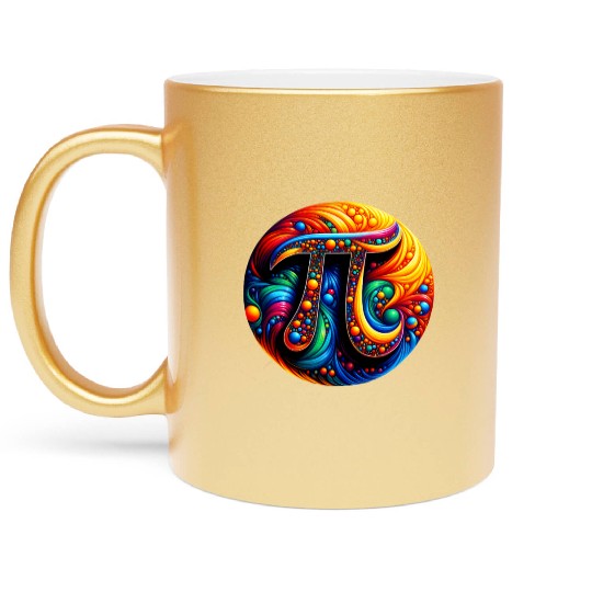 Pi Day Nerd Geek Love Math Pi Symbol Kids Men Metallic Mugs