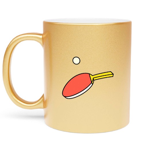 Ping Pong - Paddle & Ball Metallic Mugs