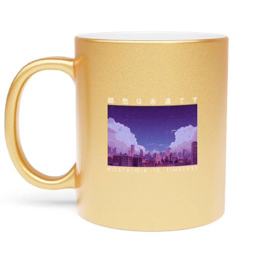 Nostalgia Is Timeless Retro Japanese Vintage Stree Metallic Mugs