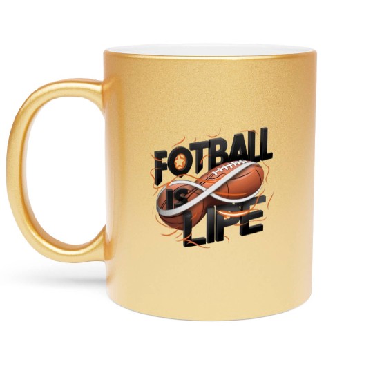 "Eternal Passion: Football is Life" Metallic Mugs