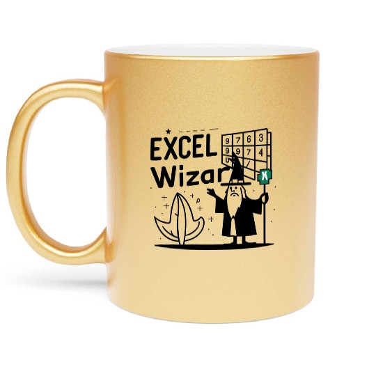 excel wizad funny accountant, bookkeeper and audit Metallic Mugs