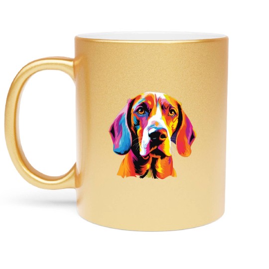 Watercolor Colorful English Foxhound Metallic Mugs