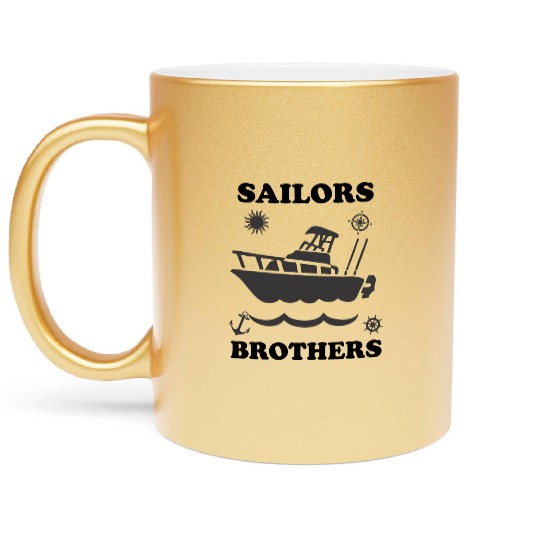 sailors brothers quote tuna fishers yacht summer Metallic Mugs