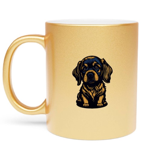 sad dog Metallic Mugs