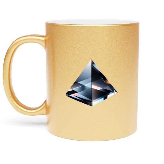 Reflective Glass Pyramid Metallic Mugs