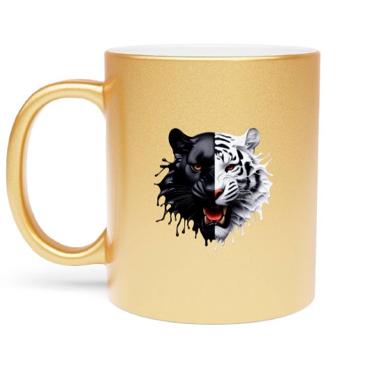 3D realistic black panther & Leopart Design Metallic Mugs