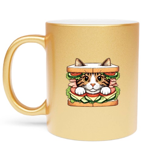Sandwich Kitty Metallic Mugs