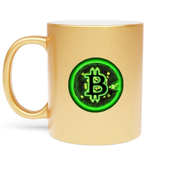 Crypto Currency Coin Vintage Bitcoin Cryptocurrenc Metallic Mugs