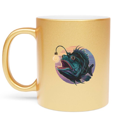 Anglerfish Vintage for Men Women Kid Fish Lover Metallic Mugs