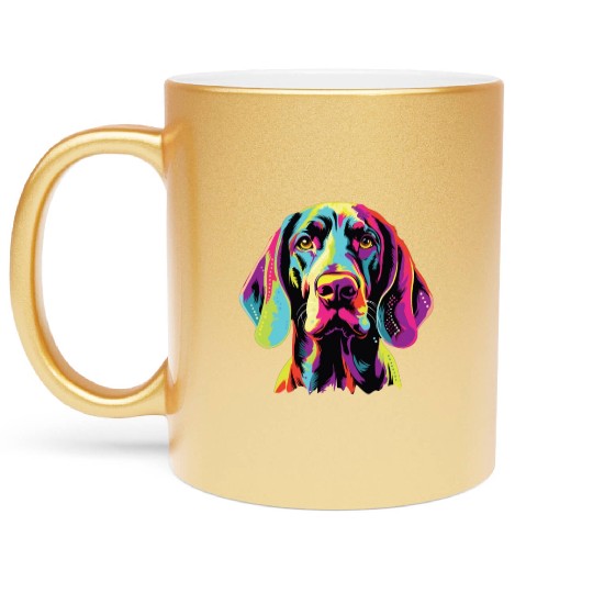 Watercolor Colorful American English Coonhound Metallic Mugs