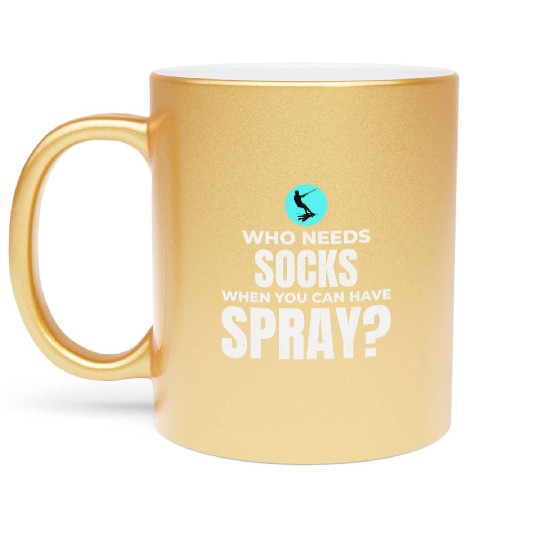 Barefoot Water Skiing Extreme Sports Barefooting Metallic Mugs