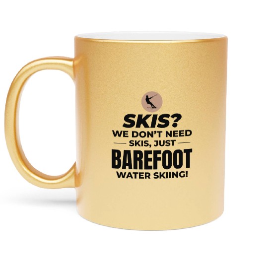 Barefoot Water Skiing Extreme Sports Barefooting Metallic Mugs