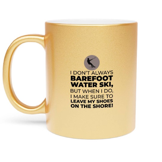 Barefoot Water Skiing Extreme Sports Barefooting Metallic Mugs