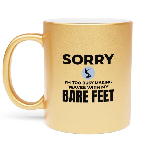 Barefoot Water Skiing Extreme Sports Barefooting Metallic Mugs