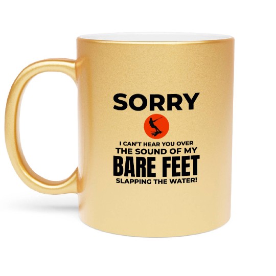 Barefoot Water Skiing Extreme Sports Barefooting Metallic Mugs