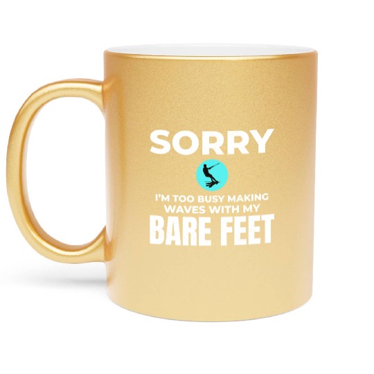 Barefoot Water Skiing Extreme Sports Barefooting Metallic Mugs