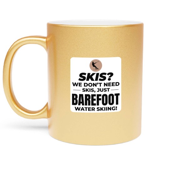 Barefoot Water Skiing Extreme Sports Barefooting Metallic Mugs
