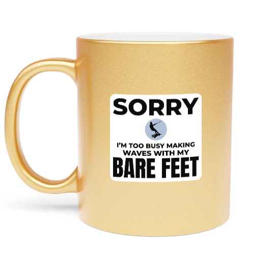 Barefoot Water Skiing Extreme Sports Barefooting Metallic Mugs