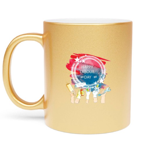 Labor Day Celebration Artwork Metallic Mugs