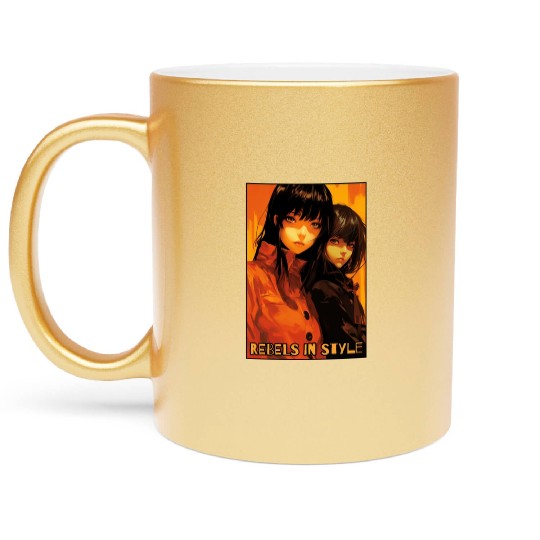 Rebels in Style: Anime Girls Metallic Mugs