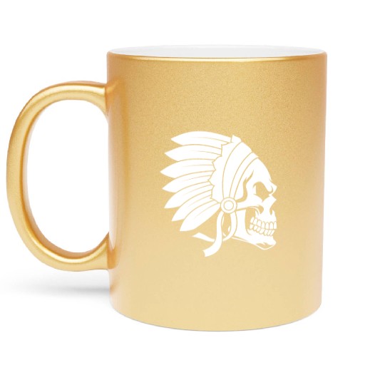Indigenous Native American Skull Head Metallic Mugs