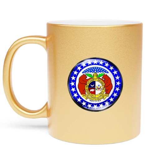 Re-Imagined Missouri State Seal in Glass Bubble Metallic Mugs