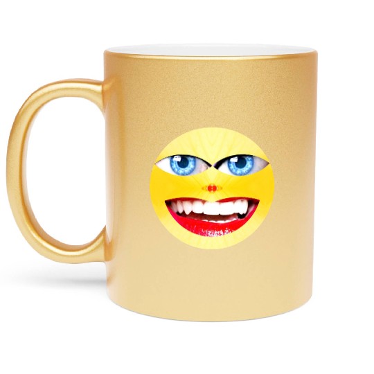 Smile Face Have a Nice Day Promote Happiness Joy Metallic Mugs