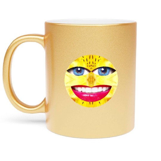 Smile Face Have a Nice Day Promote Happiness Joy Metallic Mugs