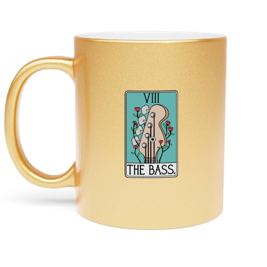 Bass Guitar Tarot Card Funny - Rock and Roll Metallic Mugs