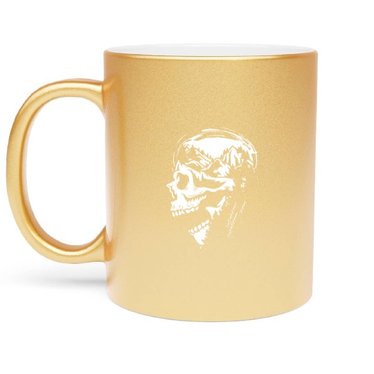 Hiking Hike Skull Skull Nature Metallic Mugs