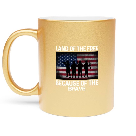 Land of the free because of the brave Metallic Mugs