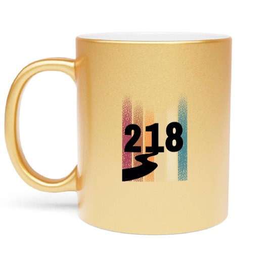218 Area Code Retro Minnesota Duluth Metallic Mugs