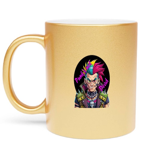 Rebel's Gaze: A Tribute to Punk's Resilience Metallic Mugs