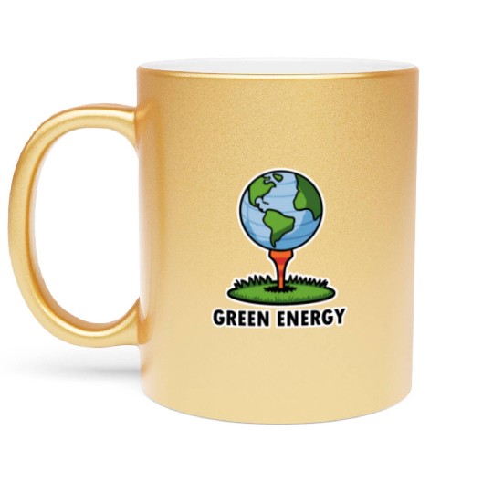 Golf and Earth Day is Green Energy in April Metallic Mugs