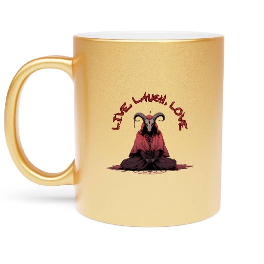 Live, Laugh, Love Baphomet Metallic Mugs