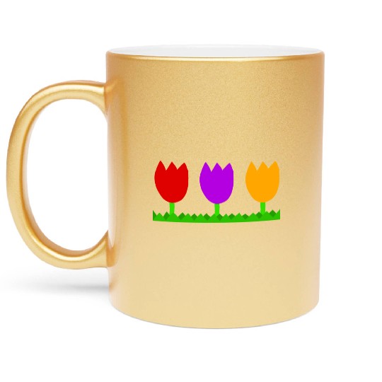 Three cute tulips Metallic Mugs