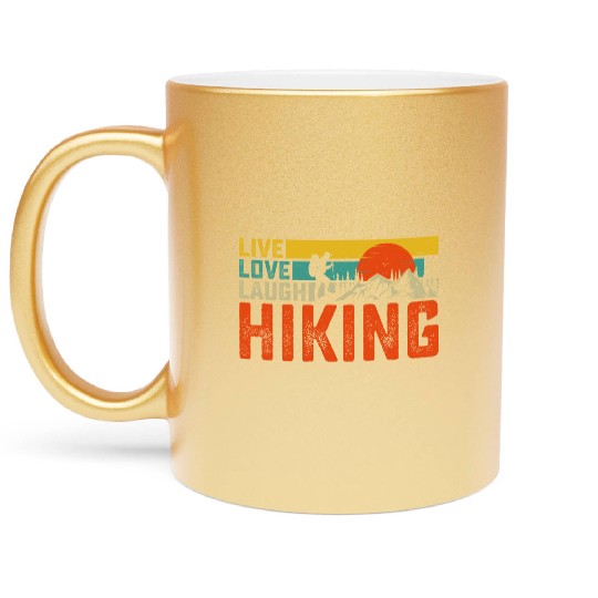 Live love laugh hiking Metallic Mugs